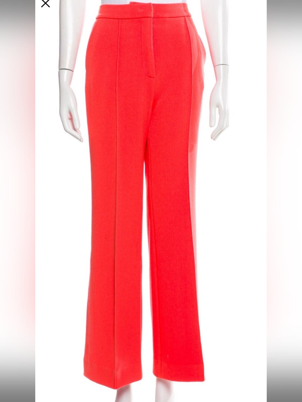 Victoria Beckham Women's High-Waist Straight-Leg Pants - Coral Red Wide Leg
